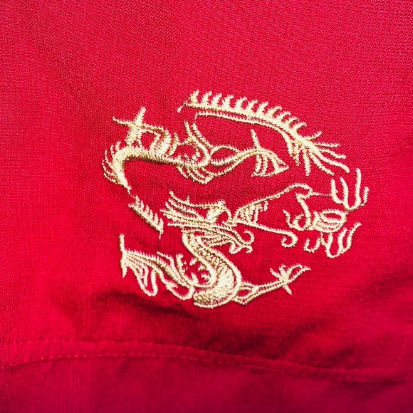 Quicksilver Chinese Red Shirt with Embroidered Gold Dragons. XXL. - Picture 4 of 5